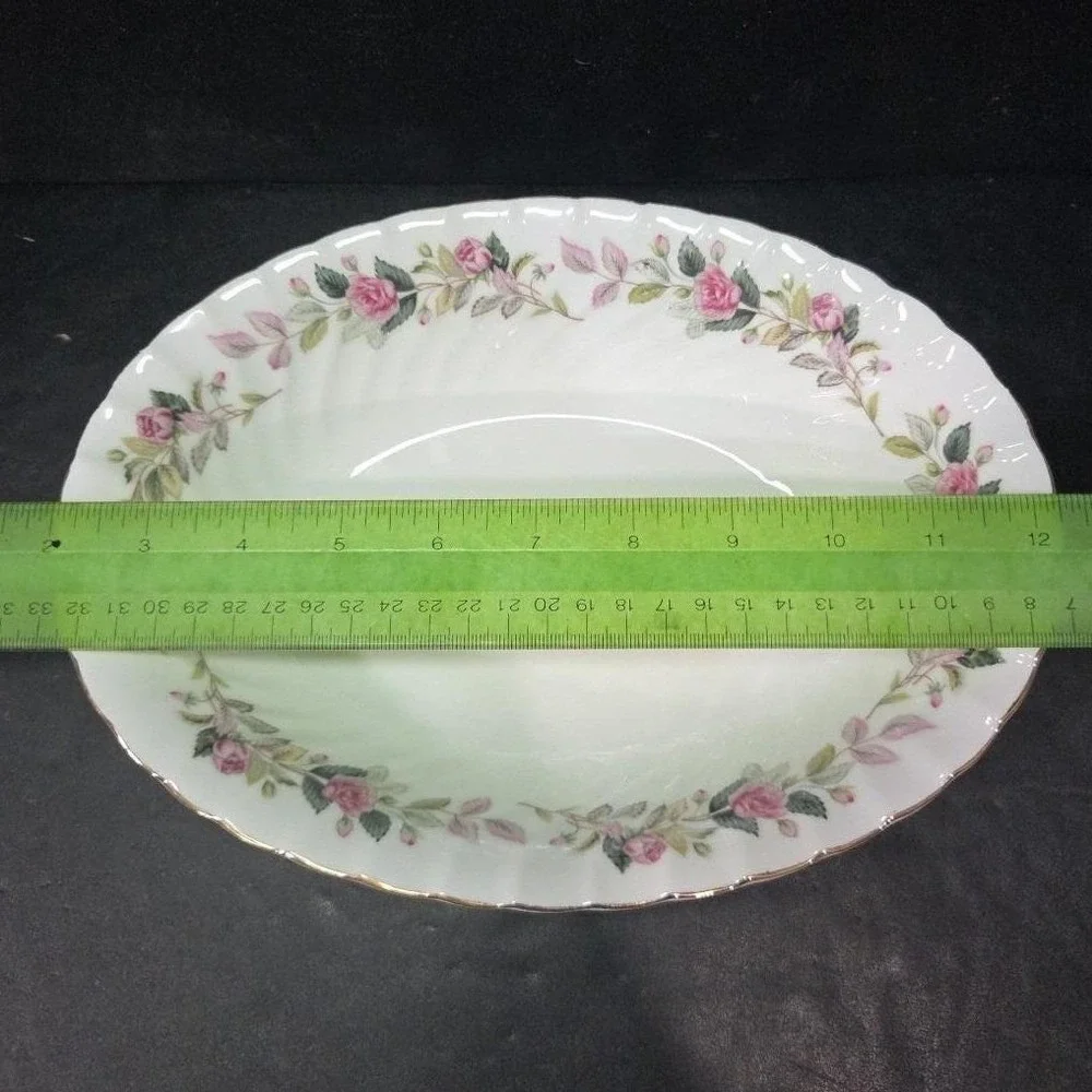 Creative Fine China Regency Rose Oval Serving Bowl, Vintage Porcelain Serveware